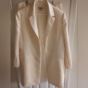 2 Piece Cream Print Le Suit Size 18